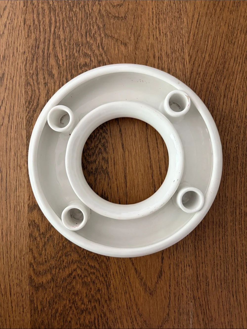 White Ceramic Round Nordic Advent Candle Holder